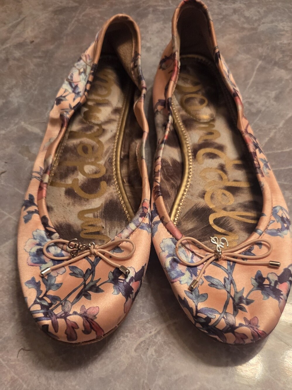 Sam Edelman Pink Floral Ballet Flats with Bow